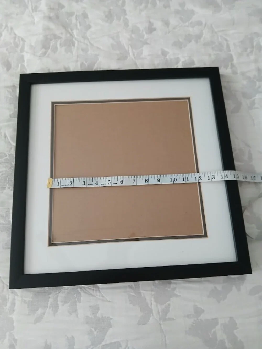 Large Modern Picture Frame - black with white matting & glass front